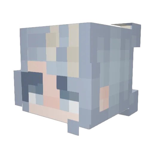 QQwwwQQ Minecraft avatar head, 3D render