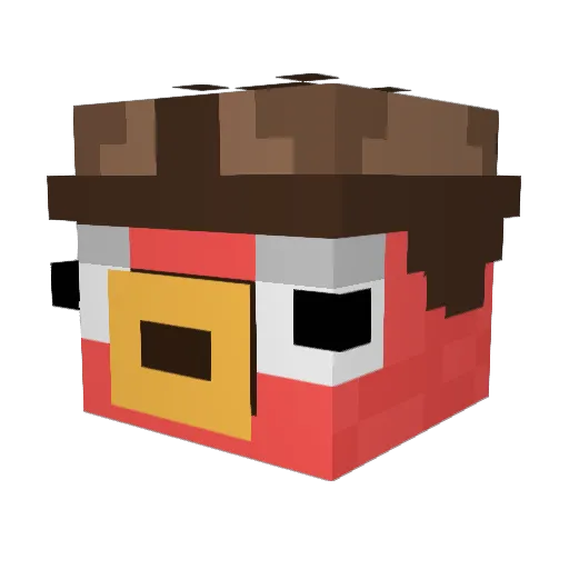 QSB9371 Minecraft avatar head, 3D render