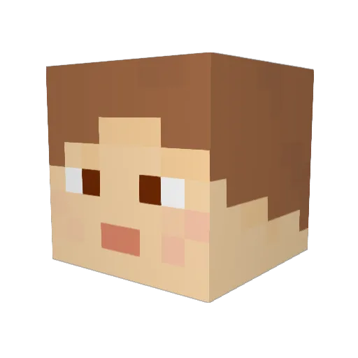 QSK_Snips Minecraft avatar head, 3D render
