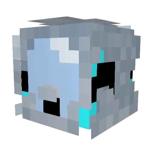QTF1720 Minecraft avatar head, 3D render