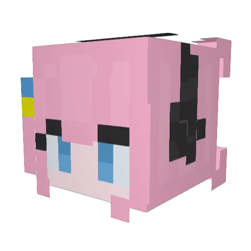QTMTQ Minecraft avatar head, 3D render