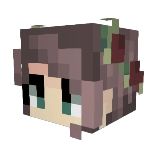 QTPieKitten Minecraft avatar head, 3D render