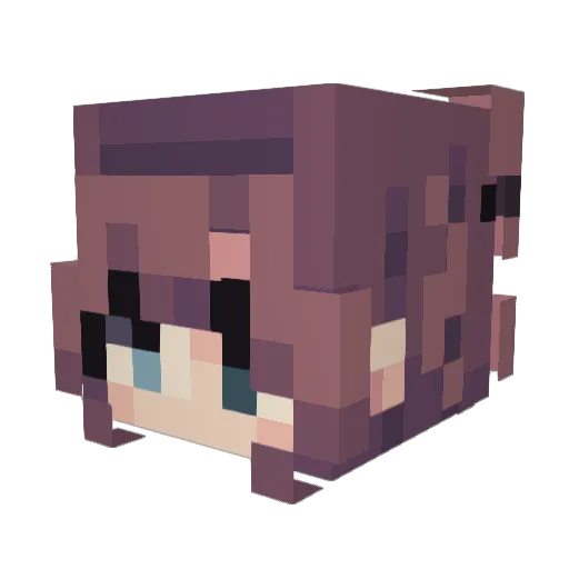 QTRose Minecraft avatar head, 3D render