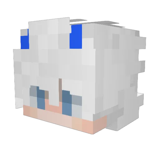 QT_s Minecraft avatar head, 3D render
