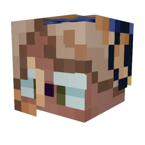 QTn0x Minecraft avatar head, 3D render