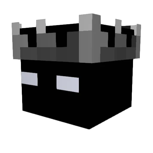 QU1CK_90 Minecraft avatar head, 3D render