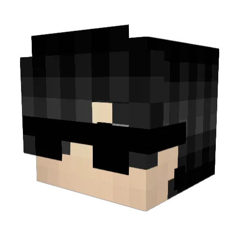 QU3N0 Minecraft avatar head, 3D render