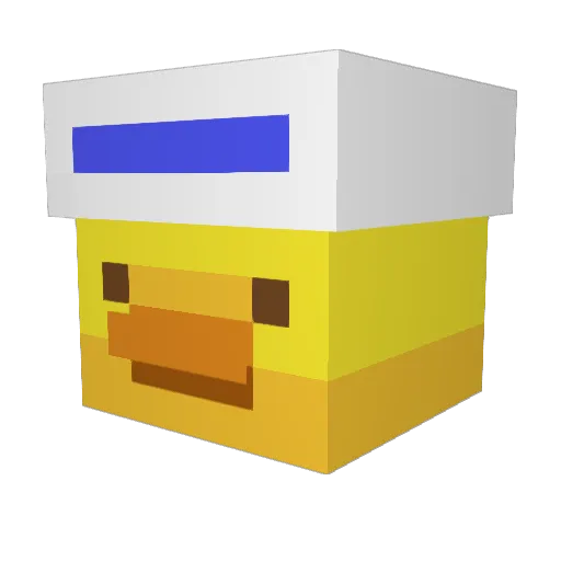 QUACKDYQUACK Minecraft avatar head, 3D render