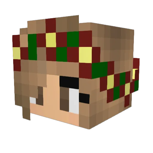 QUEEN_E1 Minecraft avatar head, 3D render