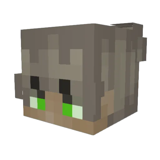 QUxp Minecraft avatar head, 3D render