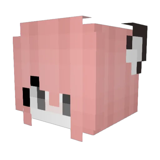 QWE71420 Minecraft avatar head, 3D render
