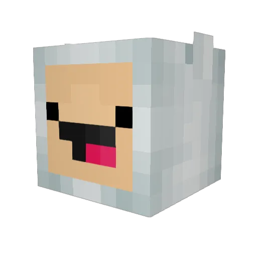 QWEN408 Minecraft avatar head, 3D render