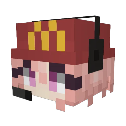 QWQ_Tourist Minecraft avatar head, 3D render