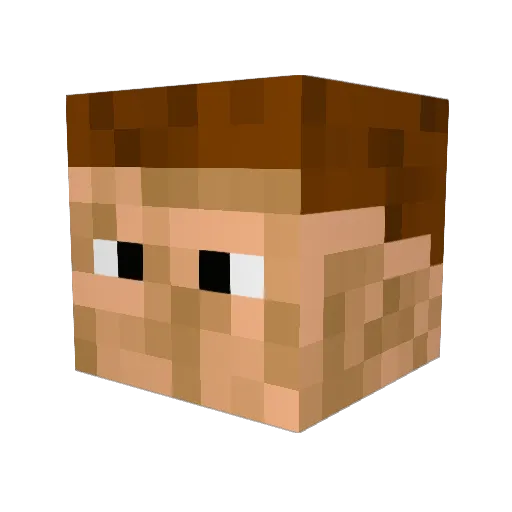 QWRTru Minecraft avatar head, 3D render