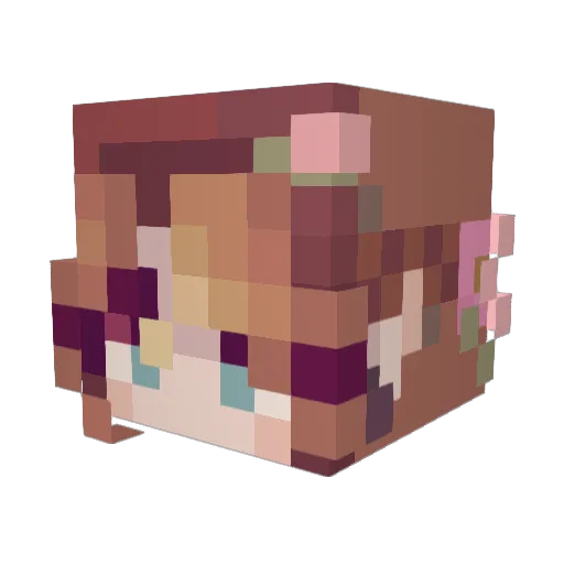 QWiWi Minecraft avatar head, 3D render