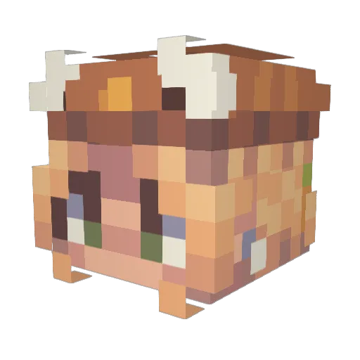 QXT43 Minecraft avatar head, 3D render