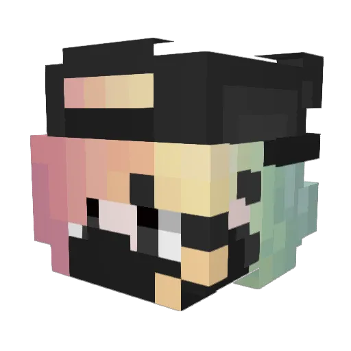 QYMIb45 Minecraft avatar head, 3D render