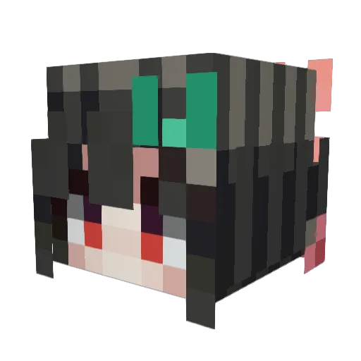 QZ_KKK Minecraft avatar head, 3D render