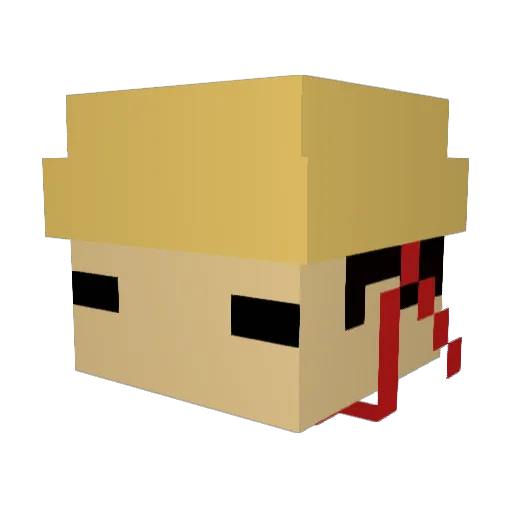 Q_U_I_P_O Minecraft avatar head, 3D render