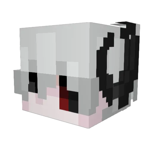 Q_VEGA Minecraft avatar head, 3D render