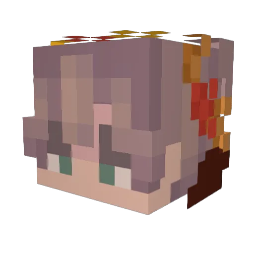 Q_________Q Minecraft avatar head, 3D render