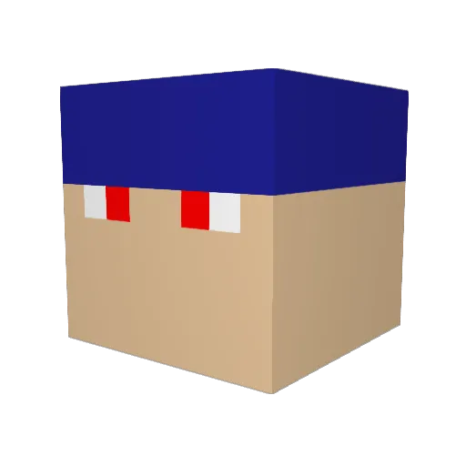 Q_dog17 Minecraft avatar head, 3D render