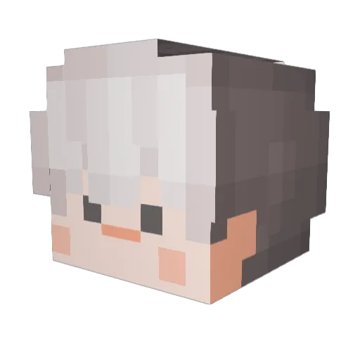 Q_hyun Minecraft avatar head, 3D render