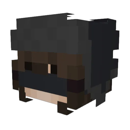 Qaatar Minecraft avatar head, 3D render