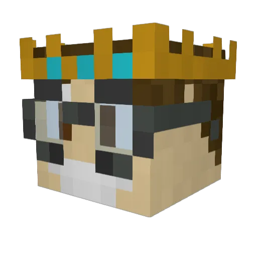 Qacizm Minecraft avatar head, 3D render