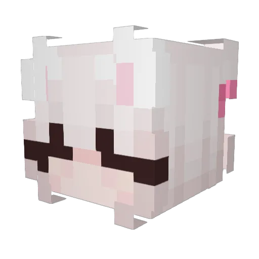Qaffy Minecraft avatar head, 3D render