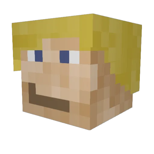 Qafty Minecraft avatar head, 3D render