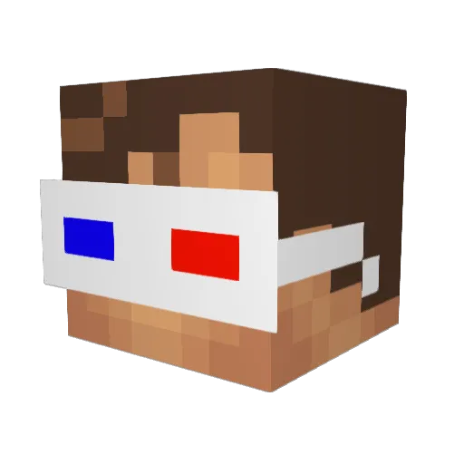 Qagu Minecraft avatar head, 3D render