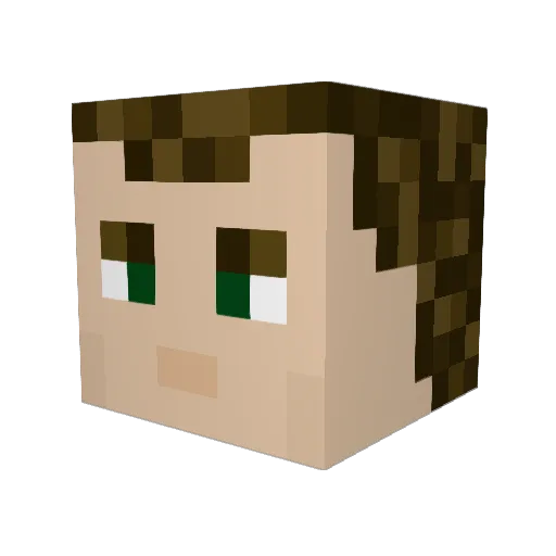 Qahn Minecraft avatar head, 3D render