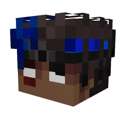 Qakerek Minecraft avatar head, 3D render