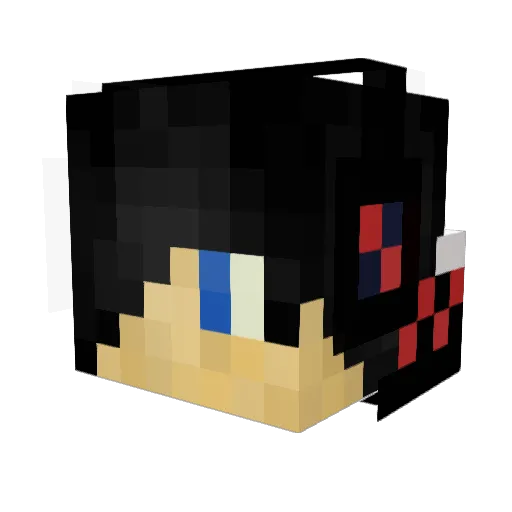 Qamata Minecraft avatar head, 3D render