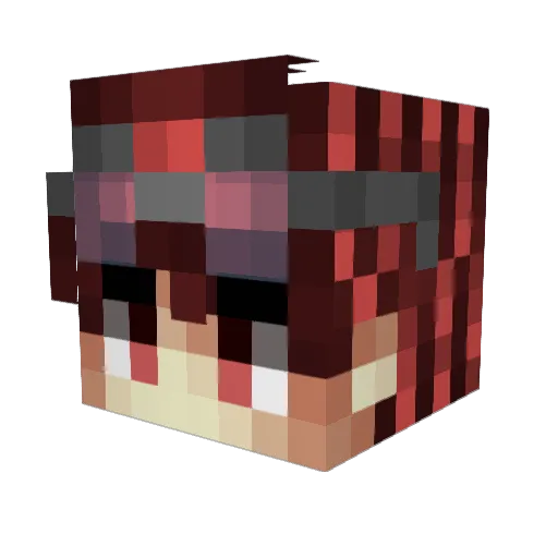 Qangan Minecraft avatar head, 3D render