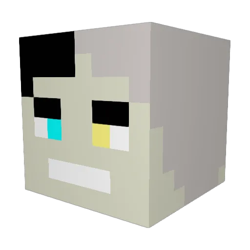 Qant02 Minecraft avatar head, 3D render