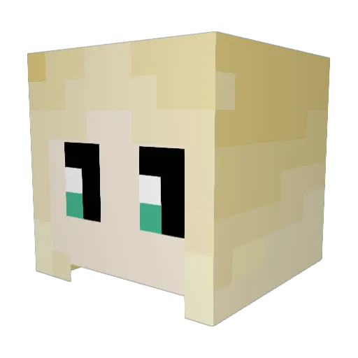 Qarolina Minecraft avatar head, 3D render