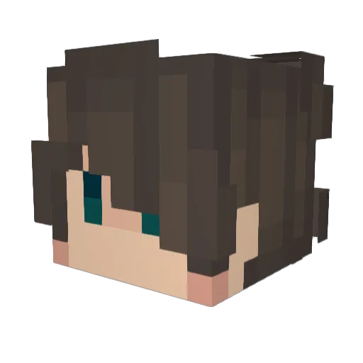 Qarter_ Minecraft avatar head, 3D render