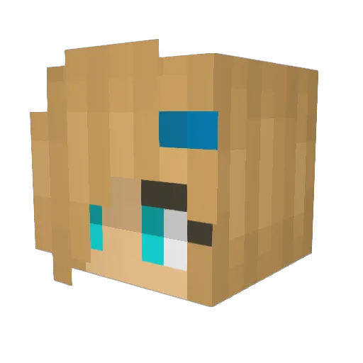 Qasier_ Minecraft avatar head, 3D render