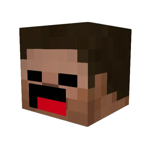 QasterMC Minecraft avatar head, 3D render