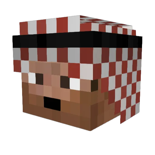 Qattman Minecraft avatar head, 3D render