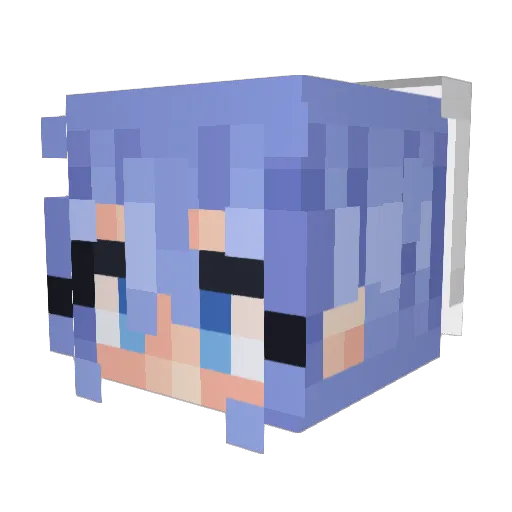 Qaulico Minecraft avatar head, 3D render