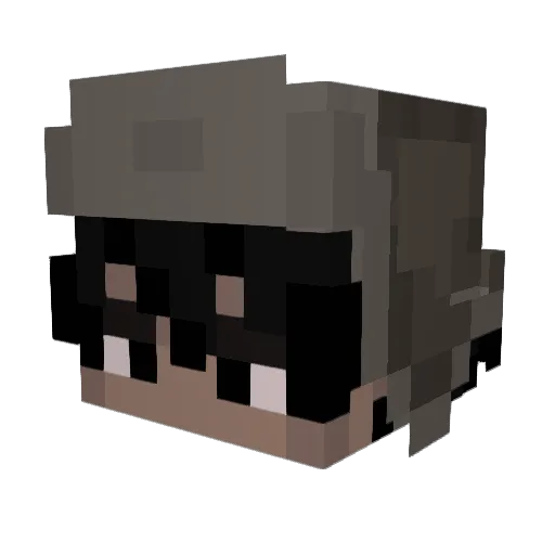 Qazmi Minecraft avatar head, 3D render