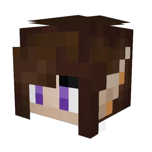 Qazz Minecraft avatar head, 3D render