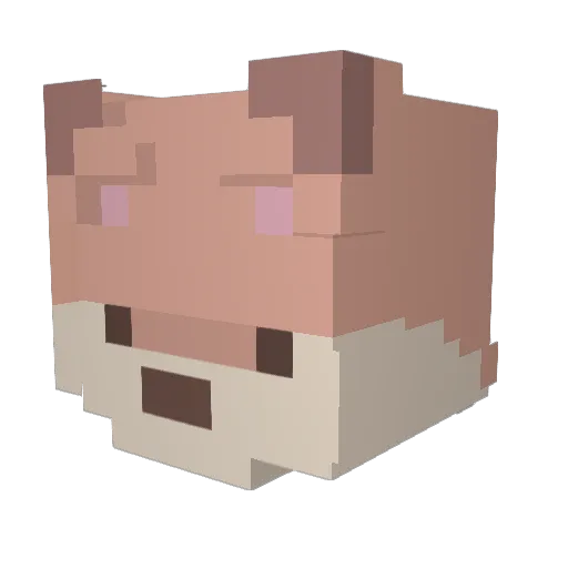 Qazzyyy Minecraft avatar head, 3D render