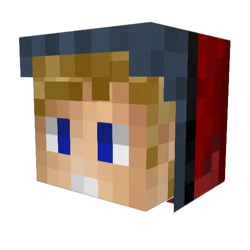 Qbas2000 Minecraft avatar head, 3D render