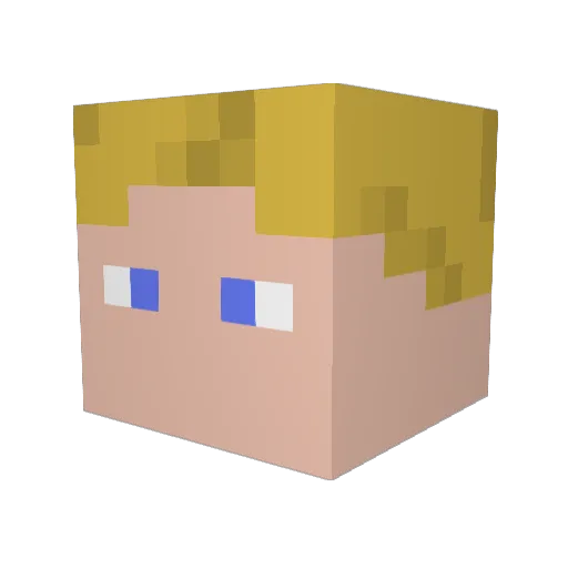 Qberrys Minecraft avatar head, 3D render