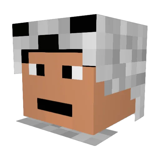 Qbertness Minecraft avatar head, 3D render