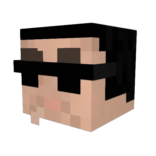 Qbor Minecraft avatar head, 3D render